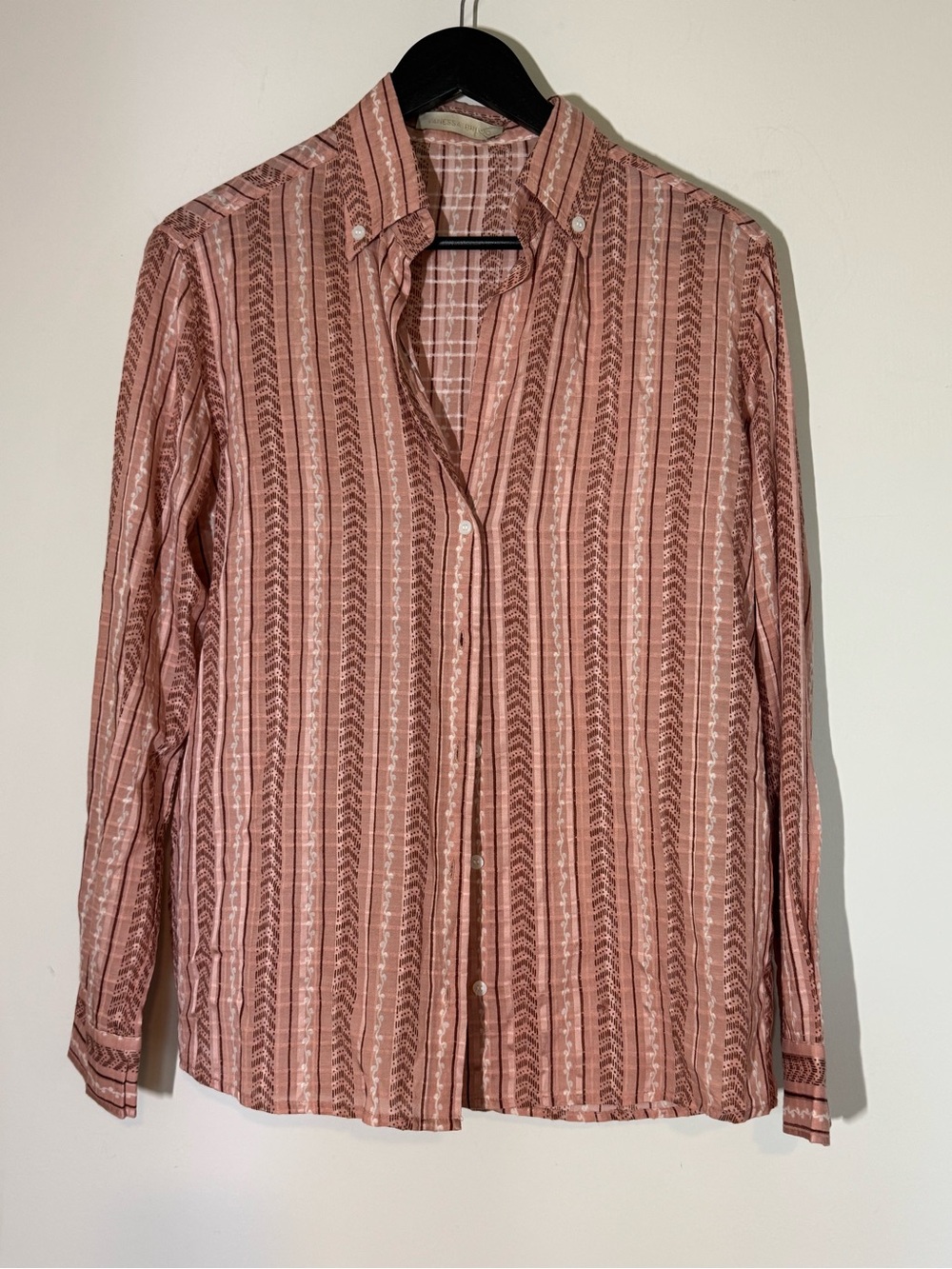 Vanessa Bruno Pink Printed Button Front Blouse 55% Viscose Cotton FR 36 US 4 - Picture 4 of 9